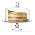 large round glass cake dome cover with stand